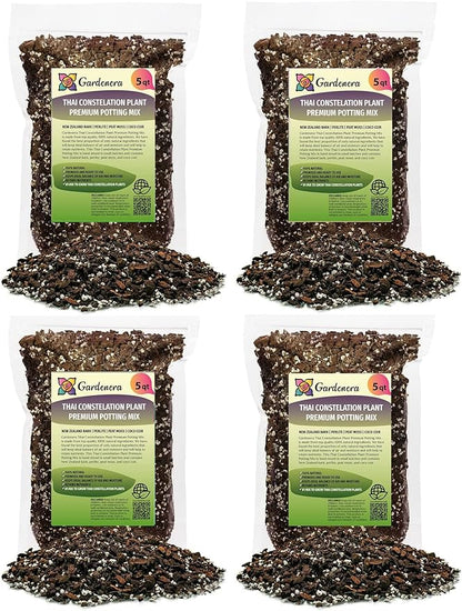 Gardenera Thai Constellation Monstera Soil Mix - Trusted by Experts for Strong and Healthy Plants - 20 Quart (4 Bags of 5 Quart)