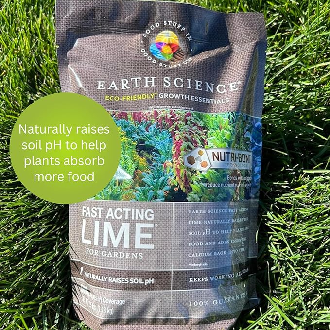 Earth Science Fast Acting Lime Granules—5lb— Instantly Raise pH of Soil & Reduce Nutrient Runoff for Improved Growth & Color - Long Lasting Lawn Care with Calcium