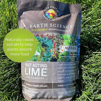 Earth Science Fast Acting Lime Granules—5lb— Instantly Raise pH of Soil & Reduce Nutrient Runoff for Improved Growth & Color - Long Lasting Lawn Care with Calcium