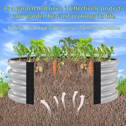 Round Fabric Galvanized Raised Garden Bed Liner, 2x2x1 Feet Outdoor Garden Planting Bags for Vegetables, Flowers, Herbs, and Succulents