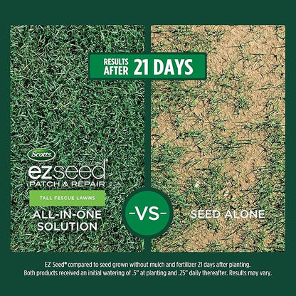 Scotts EZ Seed Patch & Repair Tall Fescue Lawns Combination Mulch, Grass Seed and Fertilizer for Bare Spots and Repair, Grows Anywhere, 3.75 lb, Brown