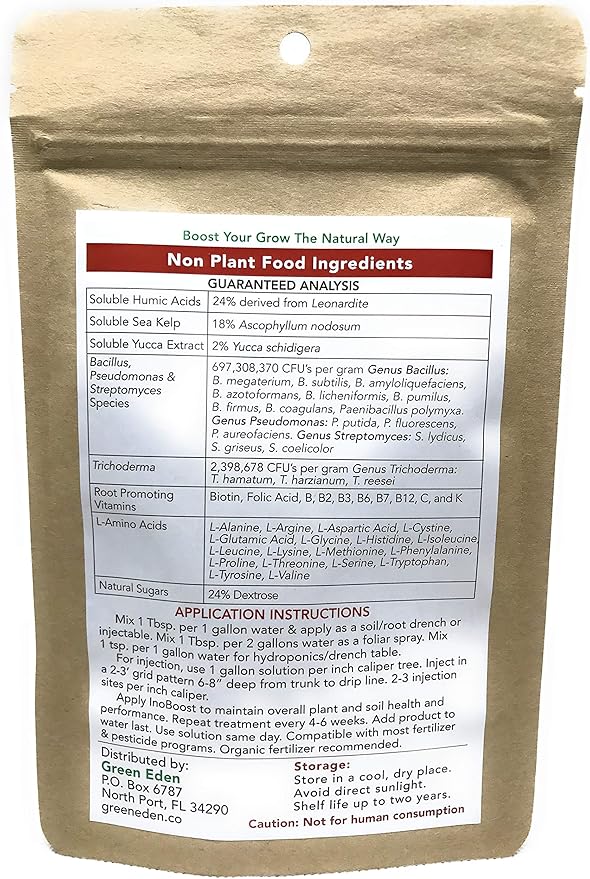 GreenEden InoBoost Ultimate Easy Compost Tea for Plants - Nutrient & Bloom Booster - Soluble Biostimulants for Plant Growth, Flowering & Yields - 8oz. Microbial Inoculant - Super Soil