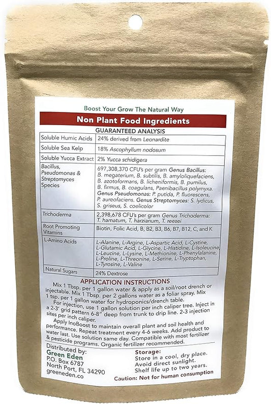 GreenEden InoBoost Ultimate Easy Compost Tea for Plants - Nutrient & Bloom Booster - Soluble Biostimulants for Plant Growth, Flowering & Yields - 8oz. Microbial Inoculant - Super Soil