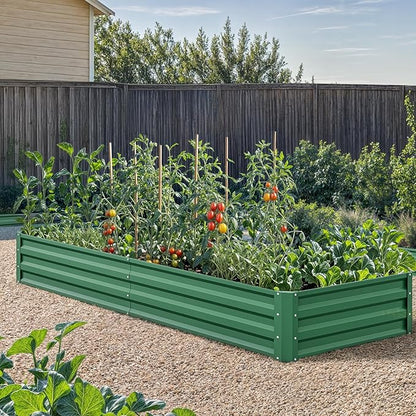 YITAHOME 72x36x12 in 2pcs Galvanized Raised Garden Bed Kit, Large Metal Planter Box with Gloves & Support Rod, Outdoor Flower Bed for Plants Vegetables, Black