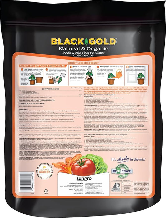 Black Gold Natural & Organic Potting Mix 8qt