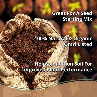 Coco Coir 650gm Bricks (2-Pack) + Myco Bliss Powder (1lb) - Organic Coco Coir Bricks & Mycorrhizae for Plants - Mycorrhizal Fungi Inoculant - Coconut Coir for Plants - Garden Soil & Potting Soil Mix
