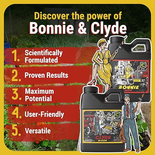 Cronk Nutrients Bonnie & Clyde Autoflower Nutrients Bloom and Grow – Yield Increasing Autoflower Plants Nutrient Kit – Easy to Use Plant Food – Optimal Formula for Optimal Results, 4L