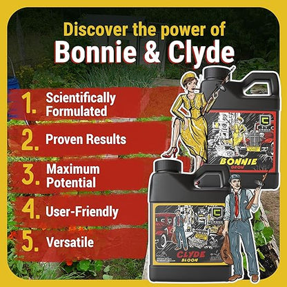 Cronk Nutrients Bonnie & Clyde Autoflower Nutrients Bloom and Grow – Yield Increasing Autoflower Plants Nutrient Kit – Easy to Use Plant Food – Optimal Formula for Optimal Results, 4L