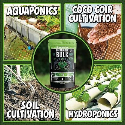 Organic Bloom Booster, Incredible Bulk 0.1-10-25. Natural Plant Food (3lb)
