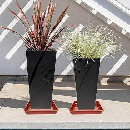 5 Pack Square Plant Saucer 10 Inch, Saucer for Plant Pots, Plastic Plant Water Dray Tray Plants, Pot Saucers for Plants Square Planters for Indoors and Outdoors Plants.