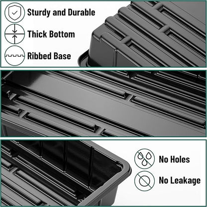 Mr. Pen- Plastic Growing Trays, 10 Pack, Black, 17”x10”, Plant Tray, Seed Tray, Seedling Tray, Propagation Tray, Plant Trays for Seedlings, Seedling Starter Trays, Microgreens Growing Trays