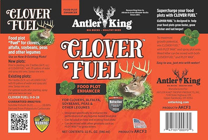 Antler King Clover Fuel Food Plot Enhancer | Liquid Fertilizer for Legumes (Clovers, Soybeans & Alfalfa) Helps Deer Food Plots Grow Faster, Thicker & Last Longer
