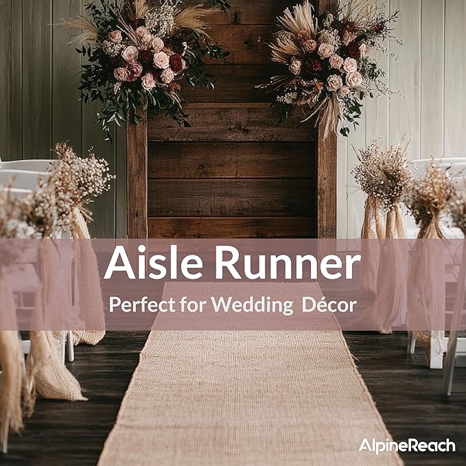 AlpineReach Burlap Fabric Roll 1.3ft x 30ft - Multipurpose Natural Burlap Fabric, Jute Fiber for Tree & Plant Root Frost Protection, Wedding Runner Decorations, Home Center Pieces, Rustic Party Décor