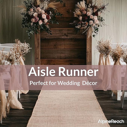 AlpineReach Burlap Fabric Roll 1.3ft x 30ft - Multipurpose Natural Burlap Fabric, Jute Fiber for Tree & Plant Root Frost Protection, Wedding Runner Decorations, Home Center Pieces, Rustic Party Décor