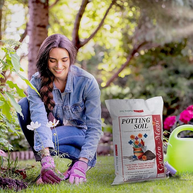 Michigan Peat 5720 Garden Magic General Purpose Potting Soil Mix for Indoor Outdoor Planter Container Gardening, 20 Pound Bag (3 Pack)