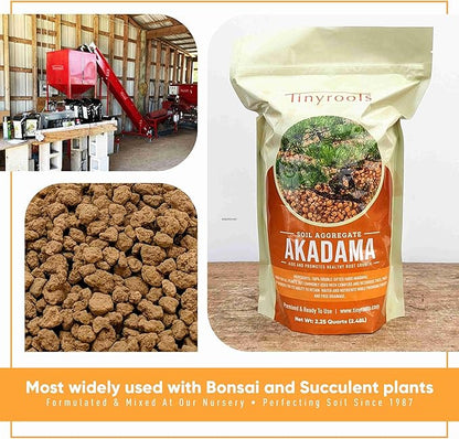 Akadama 2.25qt Bonsai Soil, Sifted Through 1/8 Inch Mesh Then Through 1/16 Mesh, Dust and Small Particles Removed