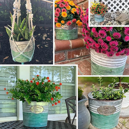 allgala Galvanized Planter Pot Indoor and Outdoor Decoration-7"-HD60073