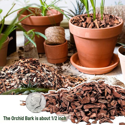 3qt Organic Orchid Potting Bark -Natural Mulch for Potted Plants, Root Development of Orchid Plants and Garden Soil Amendment Mix