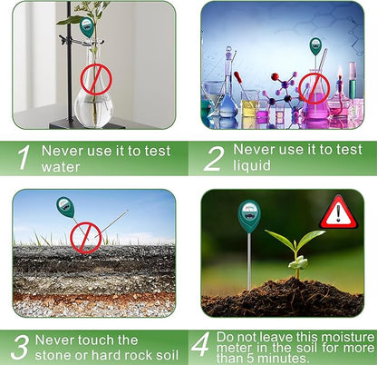 Long Probe Deep Use Soil Moisture Meter Sensor, Water Monitor Indicator, Hygrometer for Outdoor Indoor Large Pot Plants, Flower, Gardening, Farming, 2 Pack