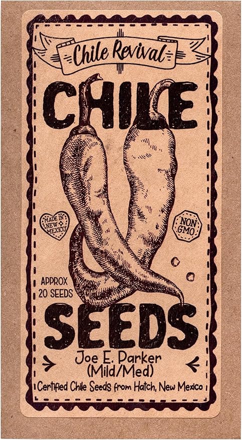 Hatch Chile Seeds from Chile Revival - All Flavor Less Heat 3 Pack - 20 Seeds of Each 60 Total - Giuzeppi (Very Mild), Joe E. Parker (Mild), Big Jim (Medium)