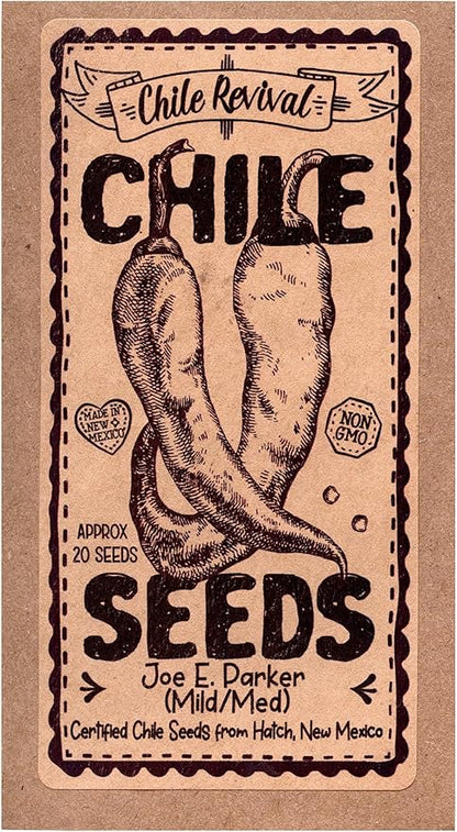 Hatch Chile Seeds from Chile Revival - All Flavor Less Heat 3 Pack - 20 Seeds of Each 60 Total - Giuzeppi (Very Mild), Joe E. Parker (Mild), Big Jim (Medium)