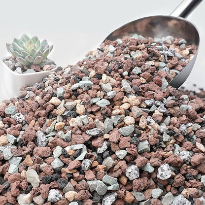 NUPICK 6lb Mix Horticultural Lava Rocks for Plants, 3/8" Colorful Succulent Potting Soil Amendments, Decorative Gravel for Cactus, Bonsai Gritty Rock, Pebbles Pumice for Vase Fillers, Top Dressing
