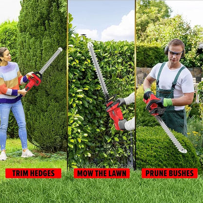 Hedge Trimmer Compatible for Milwaukee 18V Battery，Cordless Electric Hedge Trimmer with 1600RPM Brushless Motor, 22'' Dual-Action Blade with 3/5'' Cutting Capacity (NO Battery)