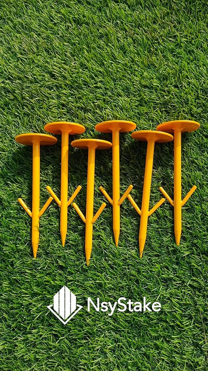 6 Yellow Arrow Survey Markers | Survey Stakes | Property Line Markers | Land Marker in Yellow Color | Ground Markers Stakes