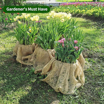 Agfabric 40" x 45 Feet Natural Burlap Fabric Roll,Gardening Burlap Roll,High Density Jute Material for Winter Plants Tree Cover Protection,Weed Barrier,Decorations,Crafts