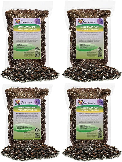 GARDENERA Monstera Standleyana Soil Mix - Trusted by Experts for Strong and Healthy Plants - 20 Quart (4 Bags of 5 Quart)