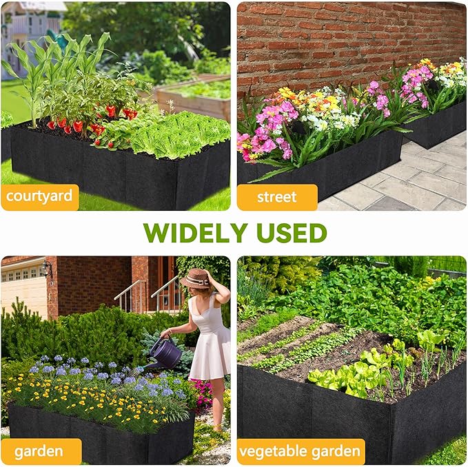 1-Pack 6 Grids Fabric Grow Bags, 3x2x1ft Thickened 400G Nonwoven Fabric Raised Garden Beds with Handles - Indoor Outdoor Planters for Vegetables, Herbs, Flowers
