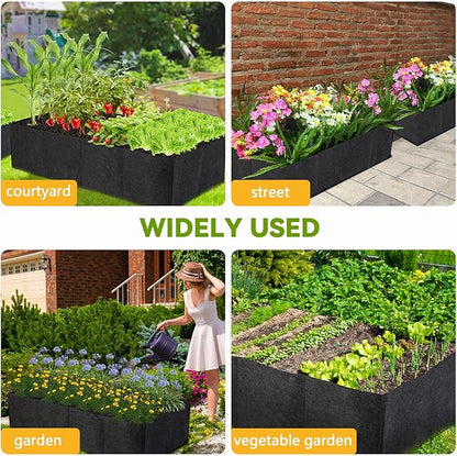 2-Pack 3 Grids Fabric Raised Garden Bed 22 Gallon, 3x1x1 FT Thickened Garden Grow Bags with Handles - Indoor Outdoor Planter Bags for Vegetables, Herbs, Flowers