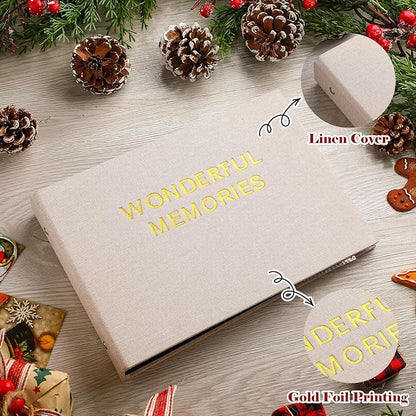 Spiareal Wonderful Memories Card Organizer Set Greeting Card Holder 6 x 8 Inches 100 Pages Stamping Binder Album Display Organization Storage for Memory Greeting Photo Gift