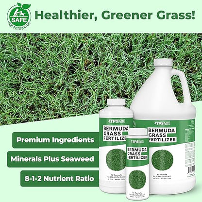 Bermuda Grass Fertilizer for Bermuda Grass, Great for Tifway, Celebration, and Princess Varieties, Liquid Fertilizer by TPS Plant Foods, 8 oz (250mL)