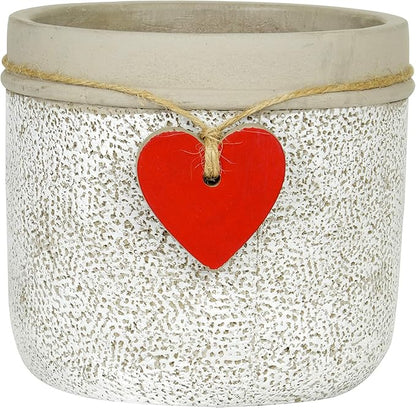 Classic Home and Garden 210028P-396 Heart Pot Planter, Large, Whitewash