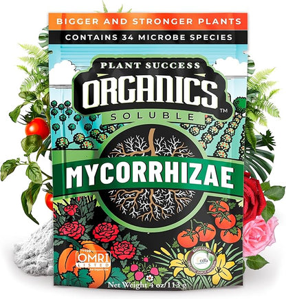 Mycorrhizal Fungi OMRI Organic Root Enhancer for Plant Success, Super Potent 20 Strain ECTO and ENDO Blend for Trees, Vegetables and Houseplants, Beneficial Bacteria Included Treats 700 Plants
