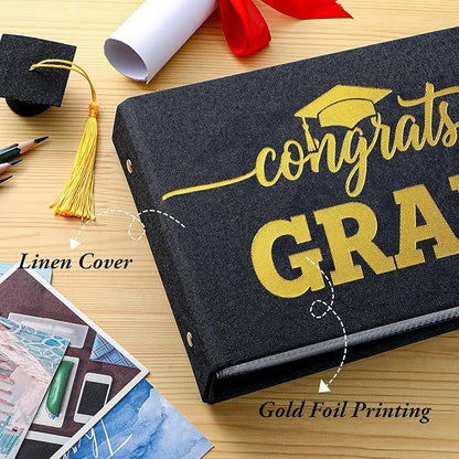 Spiareal Graduation Card Organizer Set Greeting Card Holder 6 x 8 Inches 100 Pages Stamping Binder Album Display Organization Storage for Graduation Gift Grad Party Favors Greeting Photo Gift
