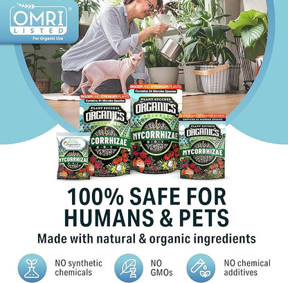 Mycorrhizal Fungi OMRI Organic Root Enhancer for Plant Success, Super Potent 20 Strain ECTO and ENDO Blend for Trees, Vegetables and Houseplants, Beneficial Bacteria Included Treats 700 Plants