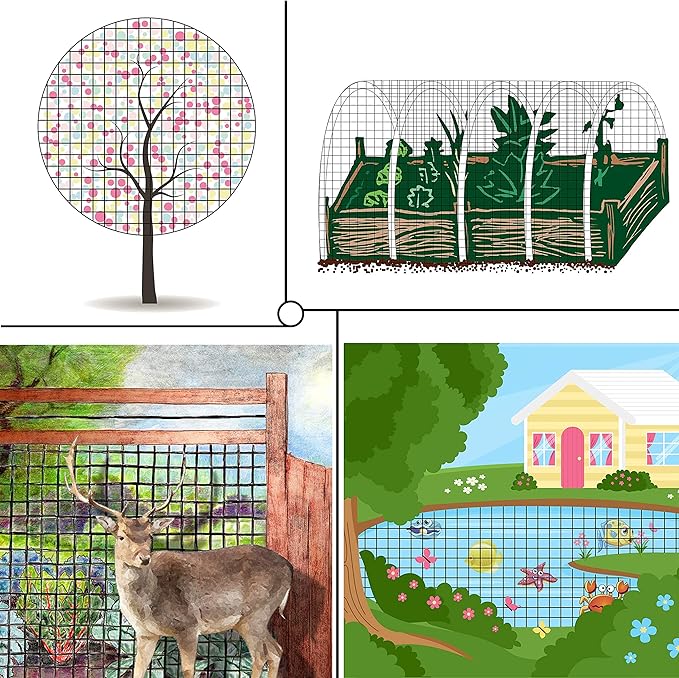 Gardzen 6.8ft x 65ft Anti Bird Netting, Pond Net with 50pcs Cable Ties - Protect Your Garden Vegetables Fruit Plants Ponds