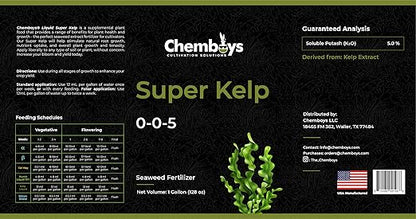 Chemboys Super Kelp Liquid Seaweed Fertilizer Seaweed Plant Food Supplement for Plant Growth, Bloom & Yield Boost Liquid Concentrate Garden Fertilizer - Half Gallon (64 fl oz)