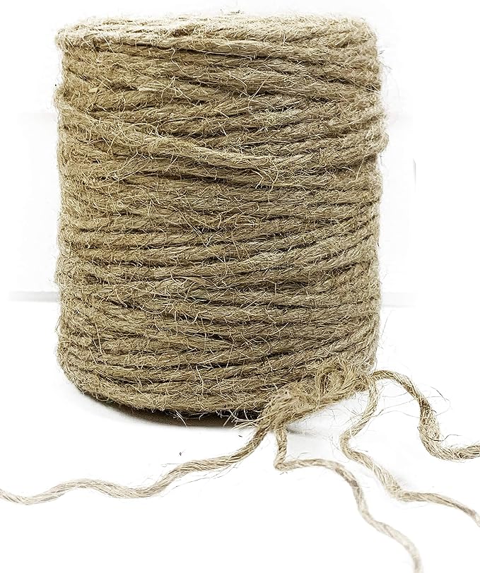 Jute Rope Twine 4 ply 300 ft | Jute Garden Twine | Craft Quality Unique Dark Garden Twine | Supports Vines, Plants and Vegetables Pottery Product (4 Ply 300 Ft)