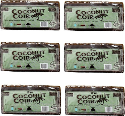 Viagrow® 650 g (1.4 lb.) Compressed Coconut Coir Premium Grow Media (6-Packs) / A Product of The Harvest Company™