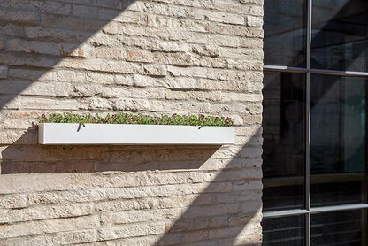 Veradek Forma Series Trough Hanging Planter - Rectangular Planter for Window Sill/Wall Decor | Made from Plastic-Stone Material | Modern Décor for Succulents, Indoor Small Plants