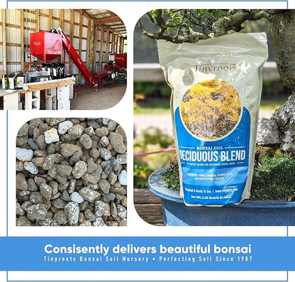 Tinyroots Deciduous Blend Bonsai Soil - 2.5 Gallon, Organic Bonsai Dirt Formulated for Maple, Hornbean, Elm and Other Deciduous Bonsai Trees