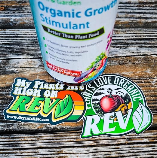 Organic REV Liquid Plant Growth Stimulant – OMRI Listed Organic Soil & Plant Supplement for Vegetables, Flowers & Lawns – Supports Root Development & Nutrient Uptake – 32 Ounce