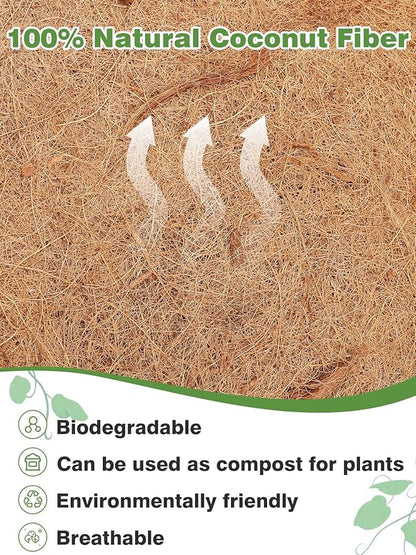 36in Coco Liners for Window Planter Box - 3 Pack 100% Natural Coconut Coir Fiber Liner Replacement for Deck Flower Box, Garden Railing Fence Trough, Wall Planter Basket, Vegetables Pot