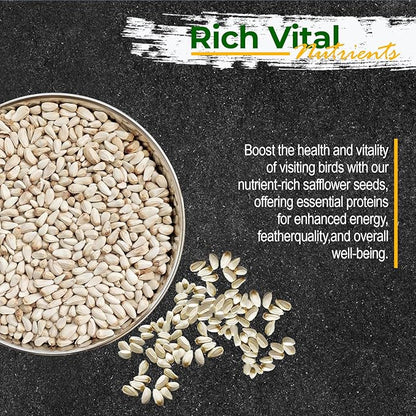 Old Potters Wildlife Safflower Seed for Wildlife Bird Feeding, Non-GMO and USA Small Farm Grown, 12 lbs