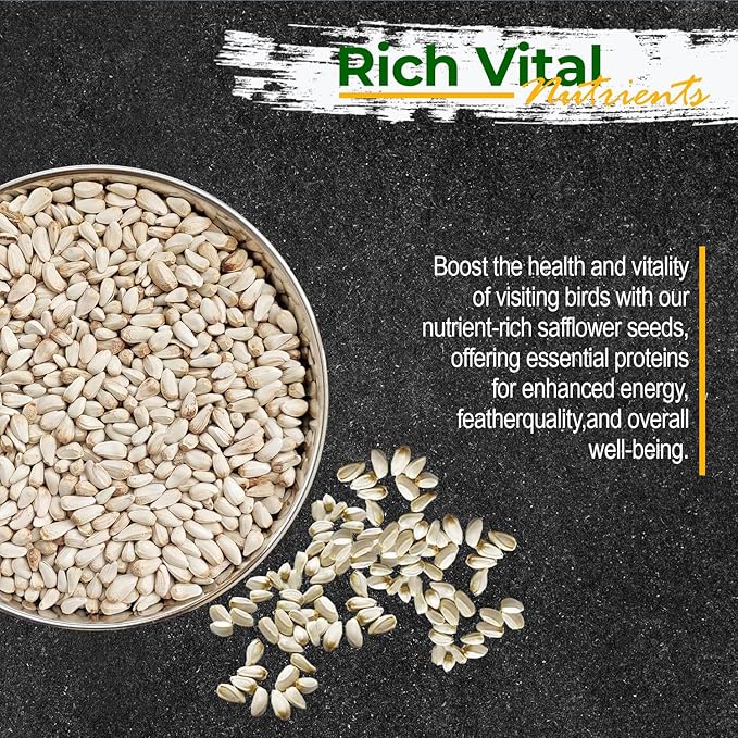 Old Potters Wildlife Safflower Seed for Wildlife Bird Feeding, Non-GMO and USA Small Farm Grown, 50 lbs