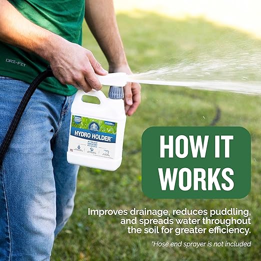 Turf Titan Hydro Holder Wetting Agent - Suspends Moisture in Your Grass Soil, Improves Water Drainage & Nutrient Uptake in Your Turf Grass, Promoting Healthy Soil - Covers 8,000 sq ft (32 oz)