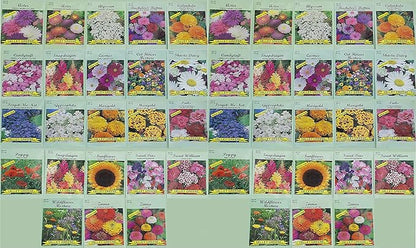 Set of 46 Valley Greene Heirloom Gardening Flower Seed Packets (46 Packs)